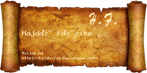 Hajdú Füzike névjegykártya